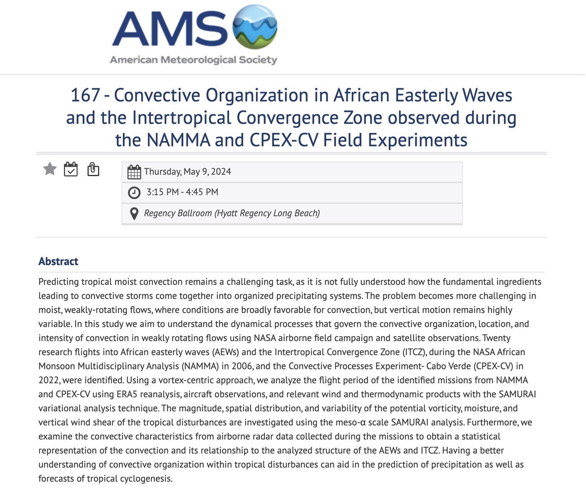 Delián Colón Burgos (@delian_wx) on Twitter photo Excited to attend the AMS Conference on Tropical Meteorology and Hurricanes this week at Longbeach, CA. I will be presenting a poster on Thursday during the CPEX session at 3:15pm, on work I’ve been doing with <a href="/michaelmbell/">Michael M. Bell</a>. Stop by if you can! #AMS36Hurr Excited to attend the AMS Conference on Tropical Meteorology and Hurricanes this week at Longbeach, CA. I will be presenting a poster on Thursday during the CPEX session at 3:15pm, on work I’ve been doing with <a href="/michaelmbell/">Michael M. Bell</a>. Stop by if you can! #AMS36Hurr