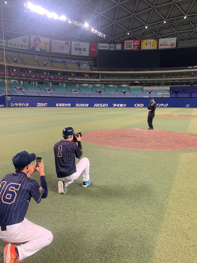 マウンドでも写真撮ってもろた🥰
