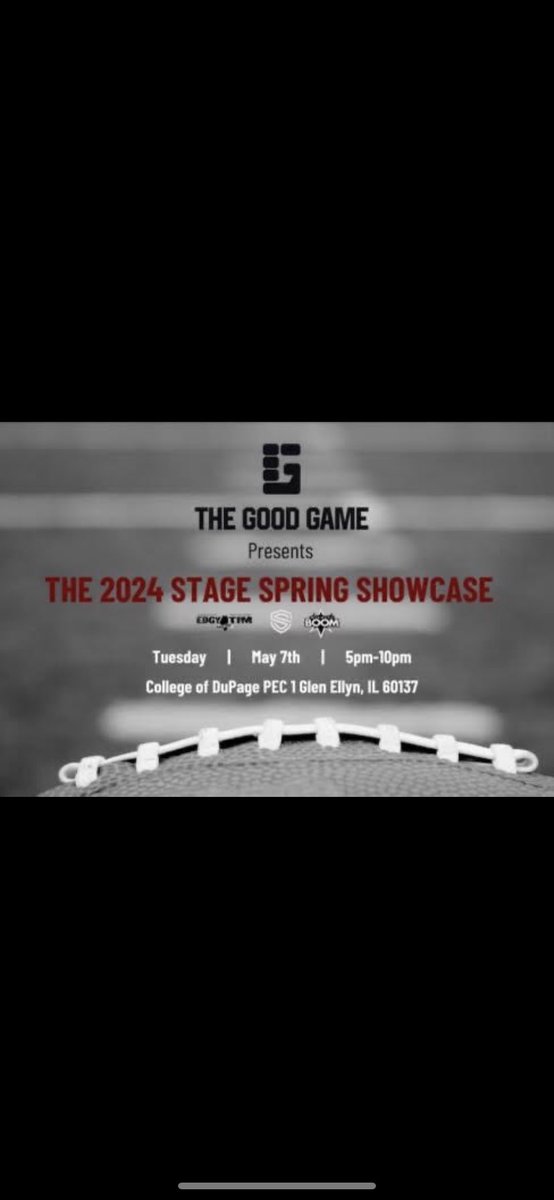 I will be @Dupage_Football on May 7th to compete at The Stage Spring Showcase this Tuesday! Blessed for this opportunity! 🙏 @LWEastFootball @EDGYTIM @PrepRedzoneIL @IamClint_C @AllenTrieu @LemmingReport @ChicagoTimesMag