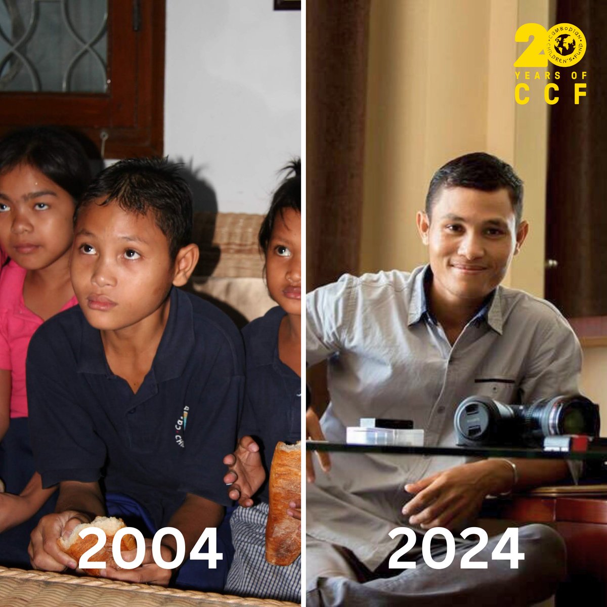 We are thrilled to share Nhanh's incredible 20-year CCF journey. Over the course of two decades, he has undergone a remarkable transformation, evolving from a boy scavenging on the garbage dump to a talented filmmaker. #20YearsofCCF #TomorrowsLeaders #SDG1 #Youthleadership