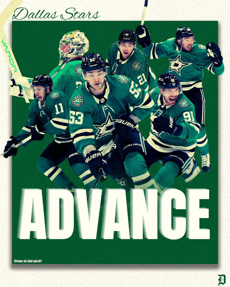 🗣️ ON TO THE NEXT! 🗣️ With their 2-1 Game 7 win over Vegas, the Dallas Stars have punched their ticket to the second round of the Stanley Cup playoffs. 🔥 #TexasHockey