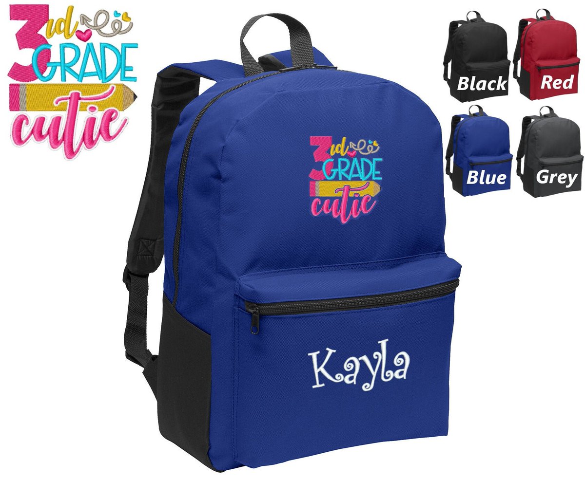 Personalized Kids Third Grade Backpack Embroidered Cutie Design, Funny Backpack, Monogrammed Name, Perfect Kids School Sports Gift etsy.com/listing/789156…
 #GirlsGift #BoysGift