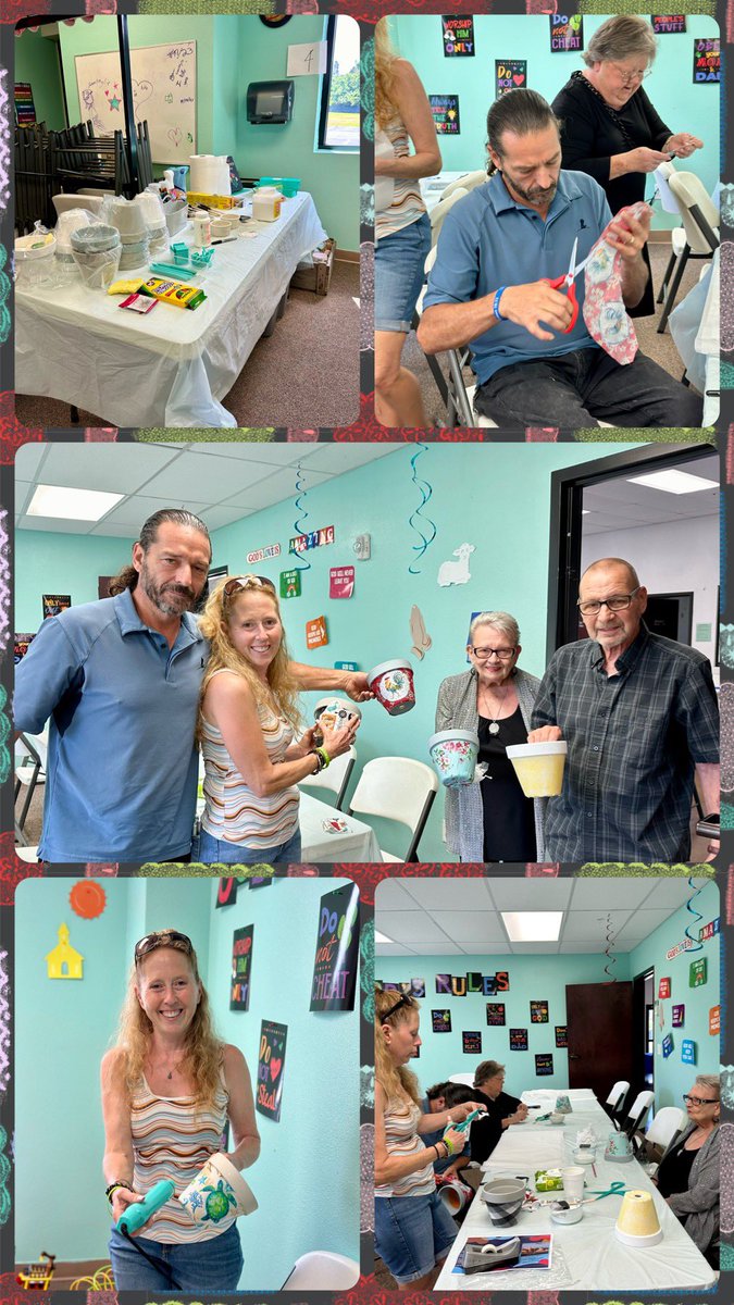 Those who attended the #SuncoastRemakeDays event on Decoupage Flower Pots at Nocatee Church of God enjoyed this relaxing time being creative on Saturday. Some made pots for Mother’s Day, while others treated themselves to their creations. #RemakeDays
@ThePattersonFdn