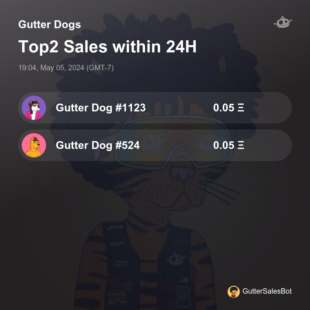 Gutter Dogs Top2 Sales within 24H [ 19:04, May 05, 2024 (GMT-7) ] #GutterDogs