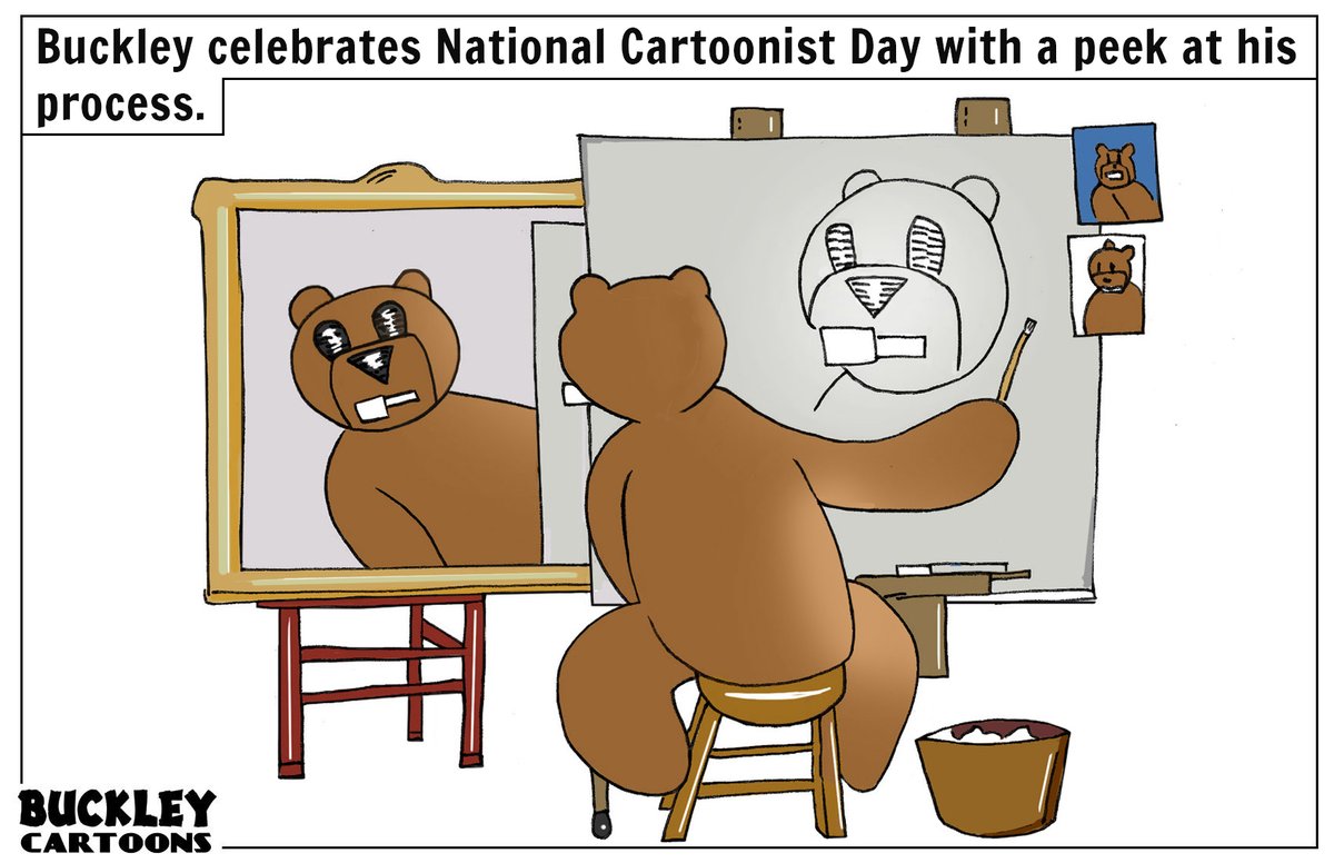 Happy National Cartonist Day! #NationalCartoonistDay #Cartoonist #Cartoon #Artist #Beaver #Selfportrait