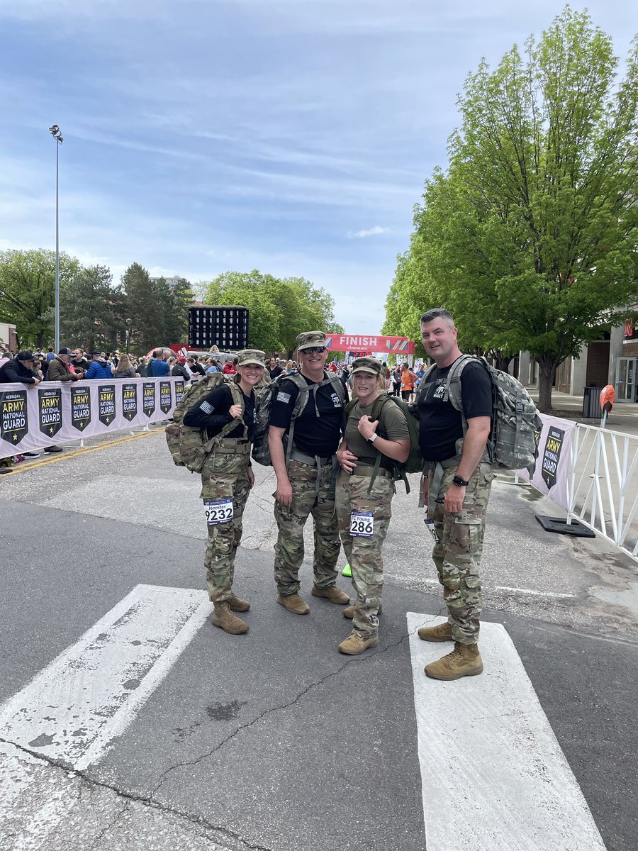 First time rucking the Lincoln Half with bunch of good MEDDET folks! Plus I got to see Sam  after she beat me yet again this year! 30K plus steps, and ended up 3:21:55 beating my goal of 3:30. 32nd of male ruckers. I’ll take all that and now eat all the pizza. #goguard #neguard