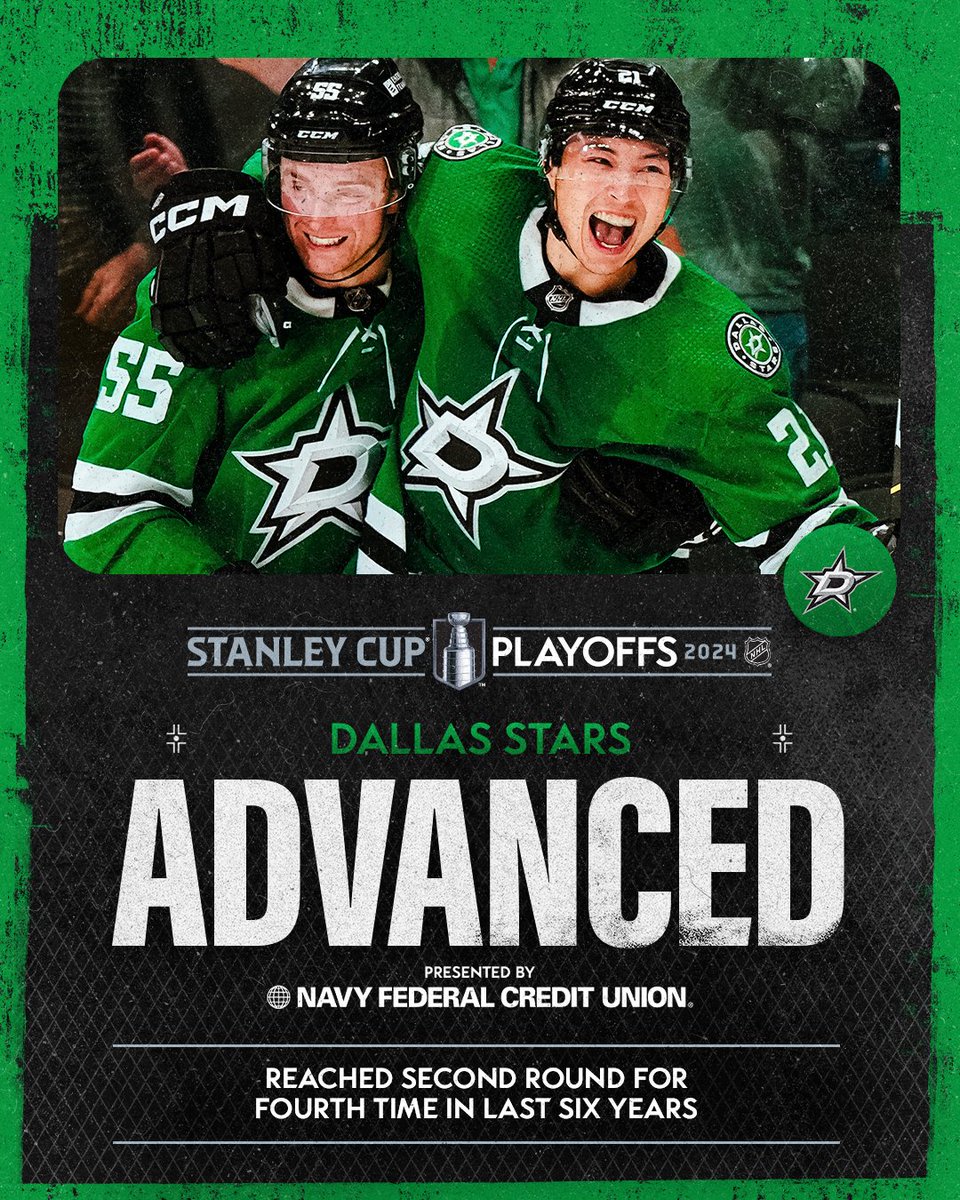 There will be a new #StanleyCup champion this year as the @DallasStars rallied from a 2-0 series deficit to defeat the Golden Knights and advance to the Second Round. #NHLStats: media.nhl.com/public/live-up…