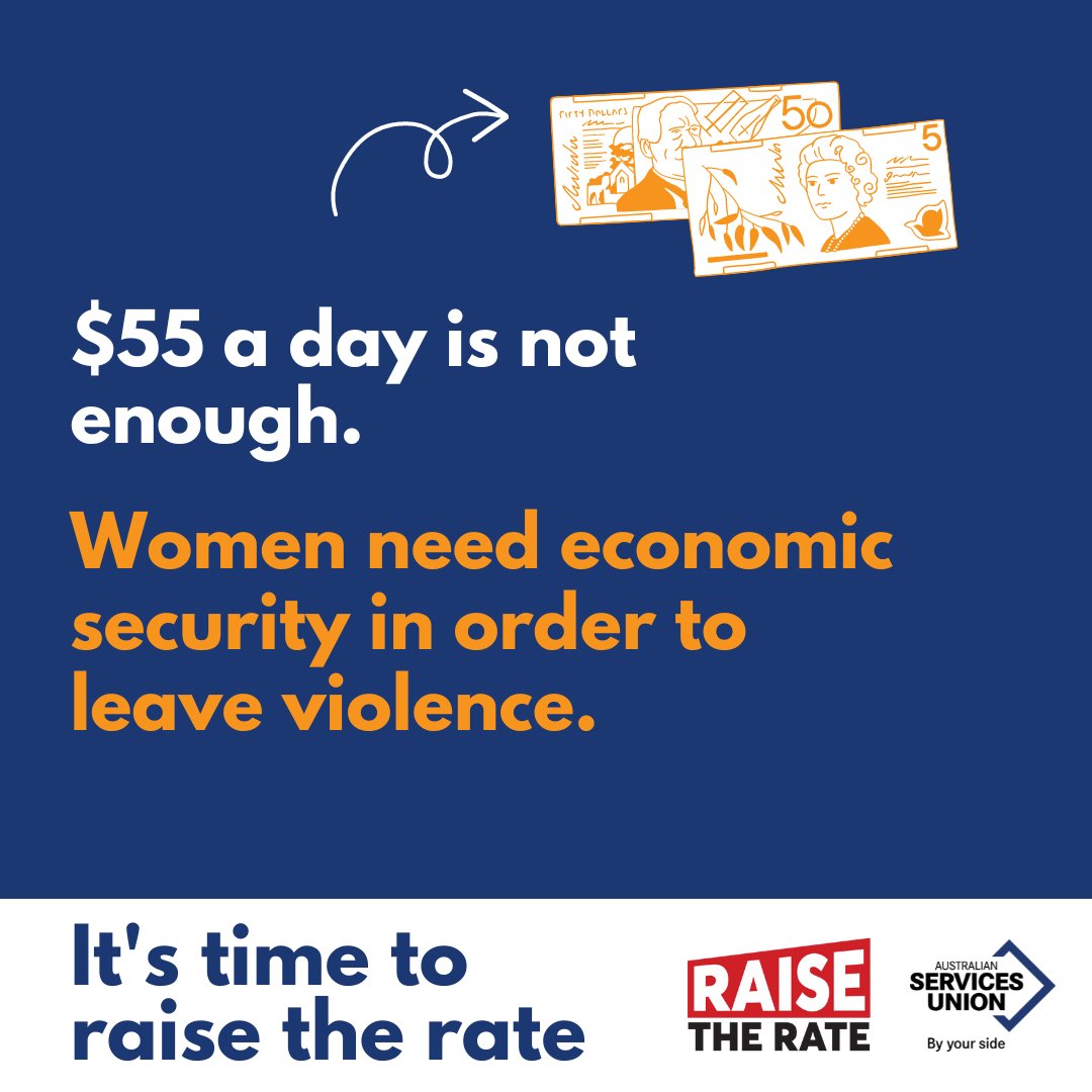 The ASU has proudly joined 200 prominent women urging the PM to raise the rate now. Financial security is crucial for women facing domestic & family violence. We can't wait—women can't wait. Read the letter here: bit.ly/4bquLX6