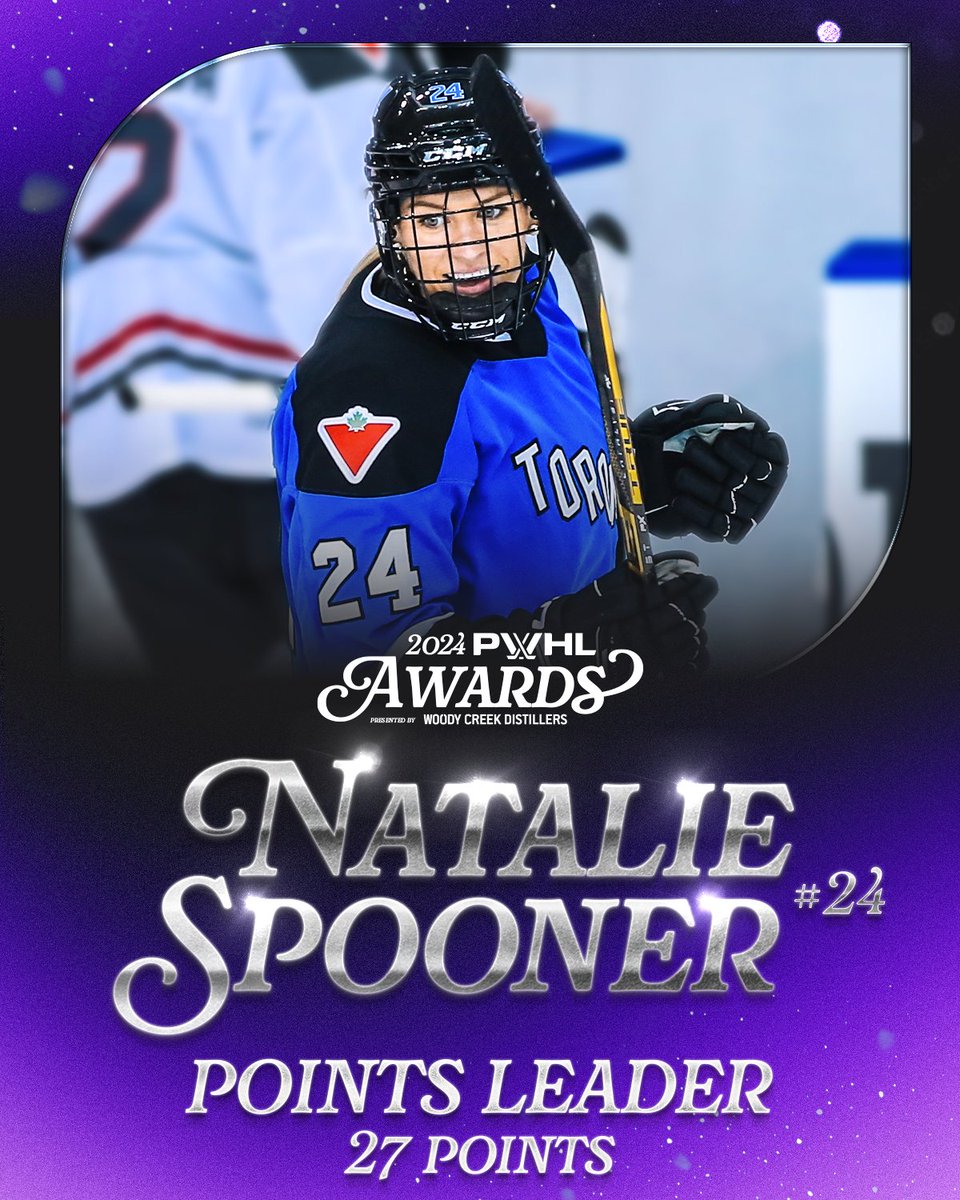 Super Spooner 💪 Natalie Spooner is the 2024 PWHL Points Leader with 27 points!