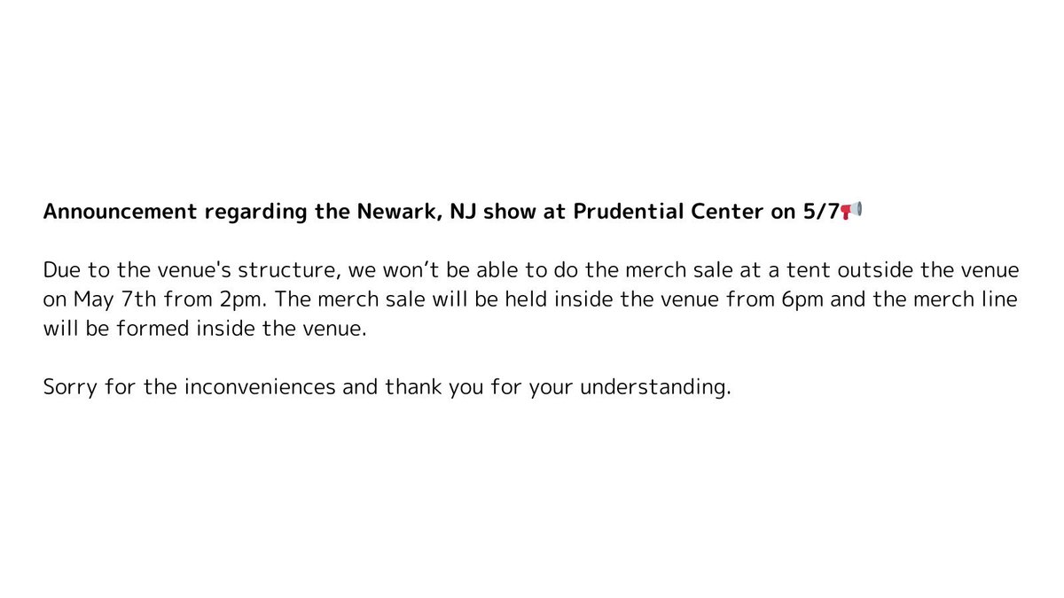 🌐#MIKUEXPO2024 North America🌐
Announcement regarding the Newark, NJ show at Prudential Center on 5/7📢