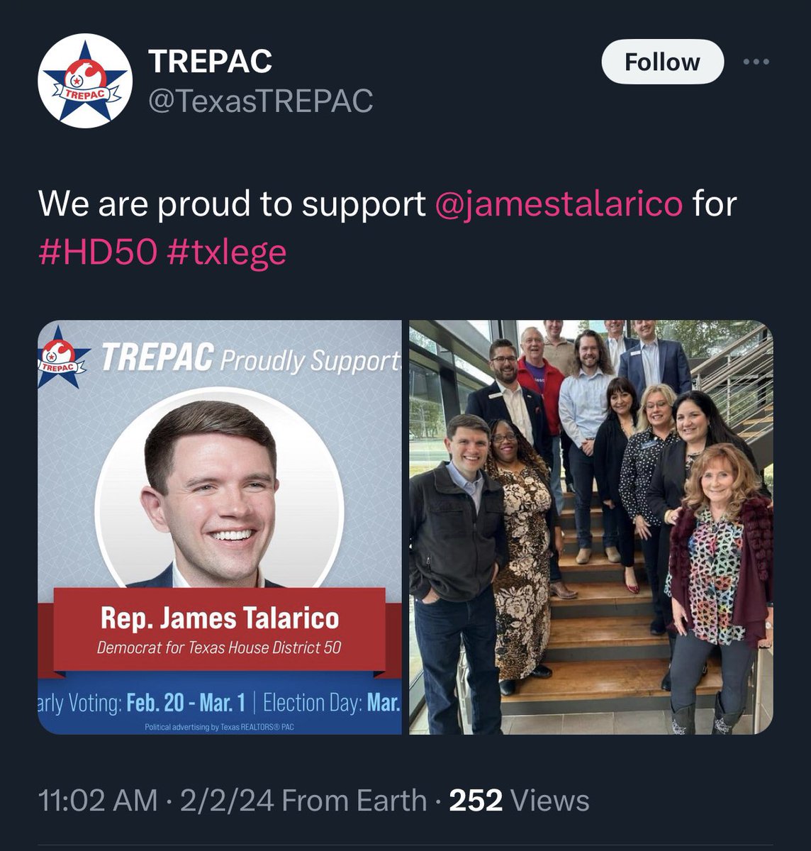Yuck 🤮

I don’t care that y’all are bipartisan in who y’all endorse but endorsing @jamestalarico the pro-groomer “Christian”?!

Get out of here with your endorsement of this fraud #BasementBrent Hagenbuch 😒

#SD30 #txlege