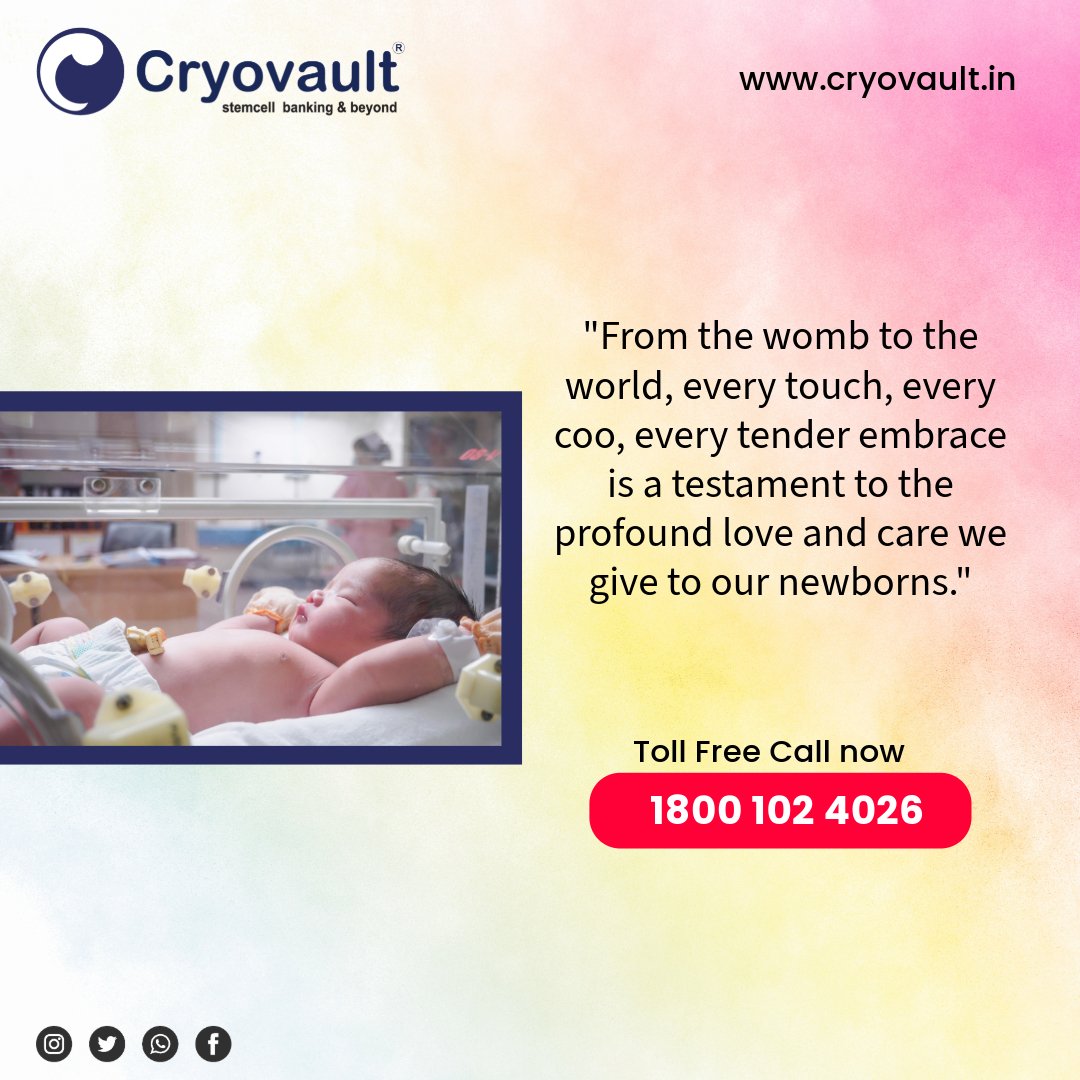 'From the womb to the world, every touch, every coo, every tender embrace is a testament to the profound love and care we give to our newborns.' Call Now:- 18001024026 Visit:- cryovault.in #cryovault #insurance #family #cordblood #stemcellbanking #stemcelltreatment