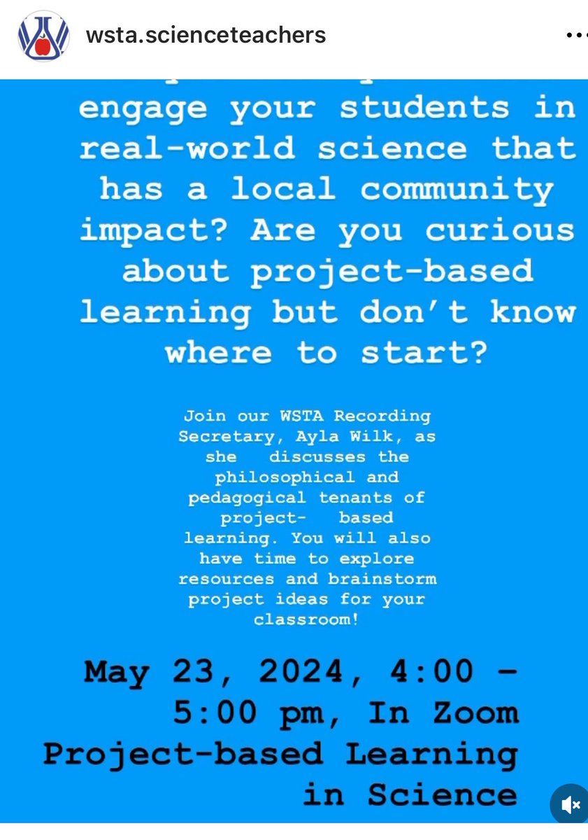 May Opportunity for PD! Register at WSTA.wildapricot.org