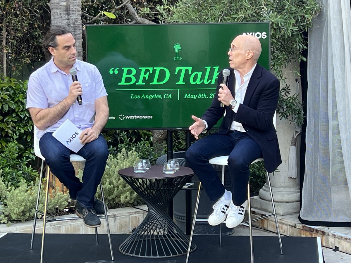 Interesting to see Jeffrey Katzenberg as part of @axios’ BFD Talks. The former movie mogul is now a co-chair of the Biden campaign. Among the nuggets: Biden will “100% debate Trump,” he hasn’t personally asked Taylor Swift for an endorsement yet.