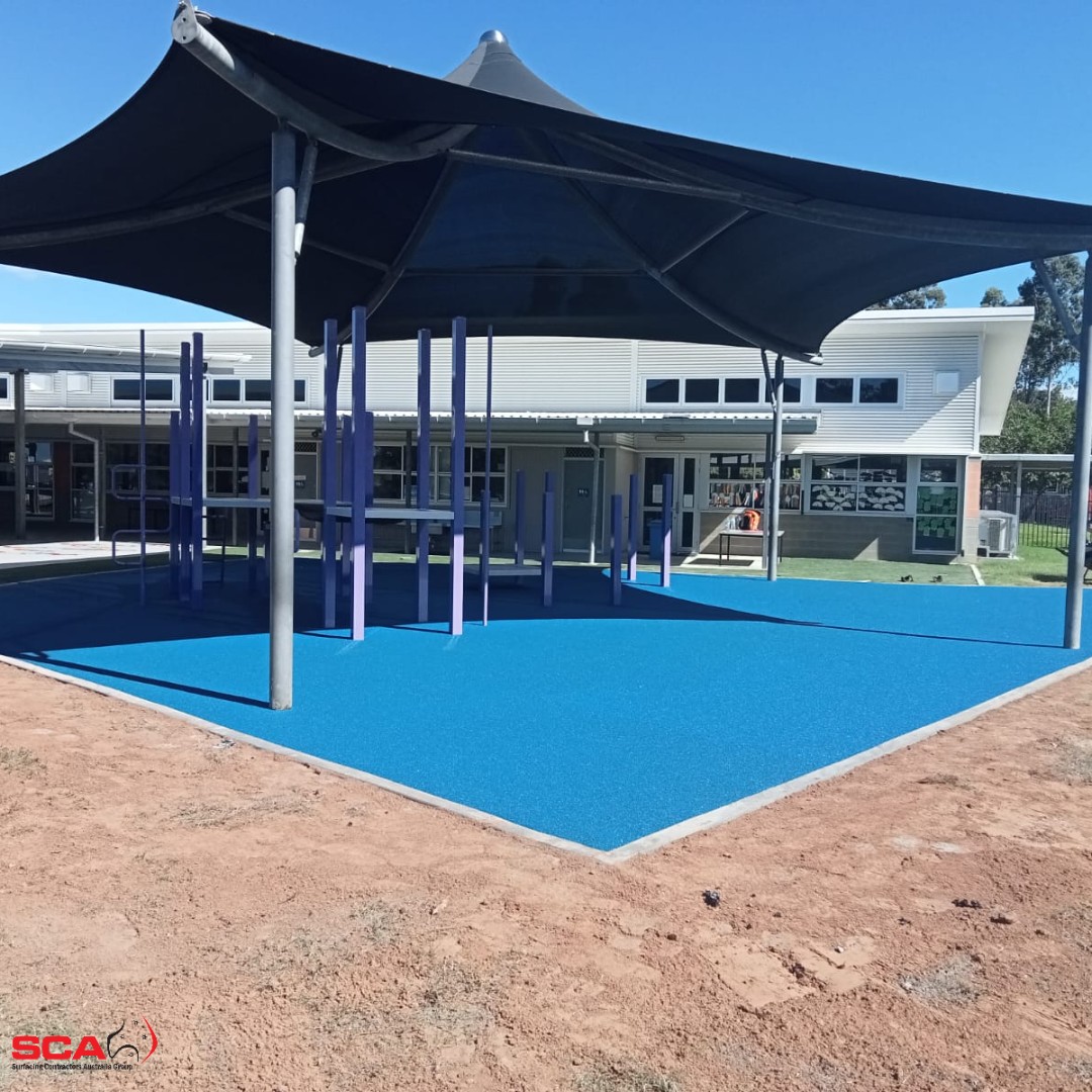 Our #QLD team renewed the #wetpourrubber #safetysurfacing for this fresh @itsplayforce project at Augusta State School, using PlayKote Precoat SBR granules to complement this #playspace.

#playandlearn #playground #wetpour #construction #playgroundsurfacing  #qldschools