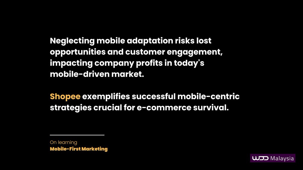 Why is adapting to mobile-first marketing crucial for businesses?

Excelling in mobile-first marketing is vital for business success in the digital era.

wdd.my/blog/shopee-mo…  

#websitedesign
#kualalumpur
#digitalmarketing