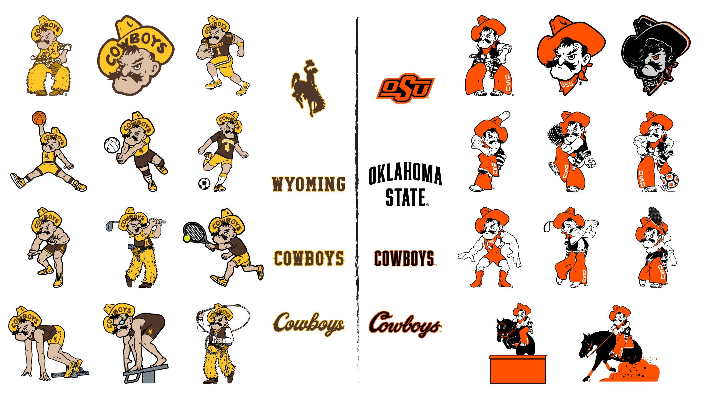 College Sports Logos on X: "Wyoming and Oklahoma State have similar  athletic identities ranging from their sport-specific Pistol Petes to  script wordmarks. Who has the better set of logos? https://t.co/aDzL64ISHg"  / X