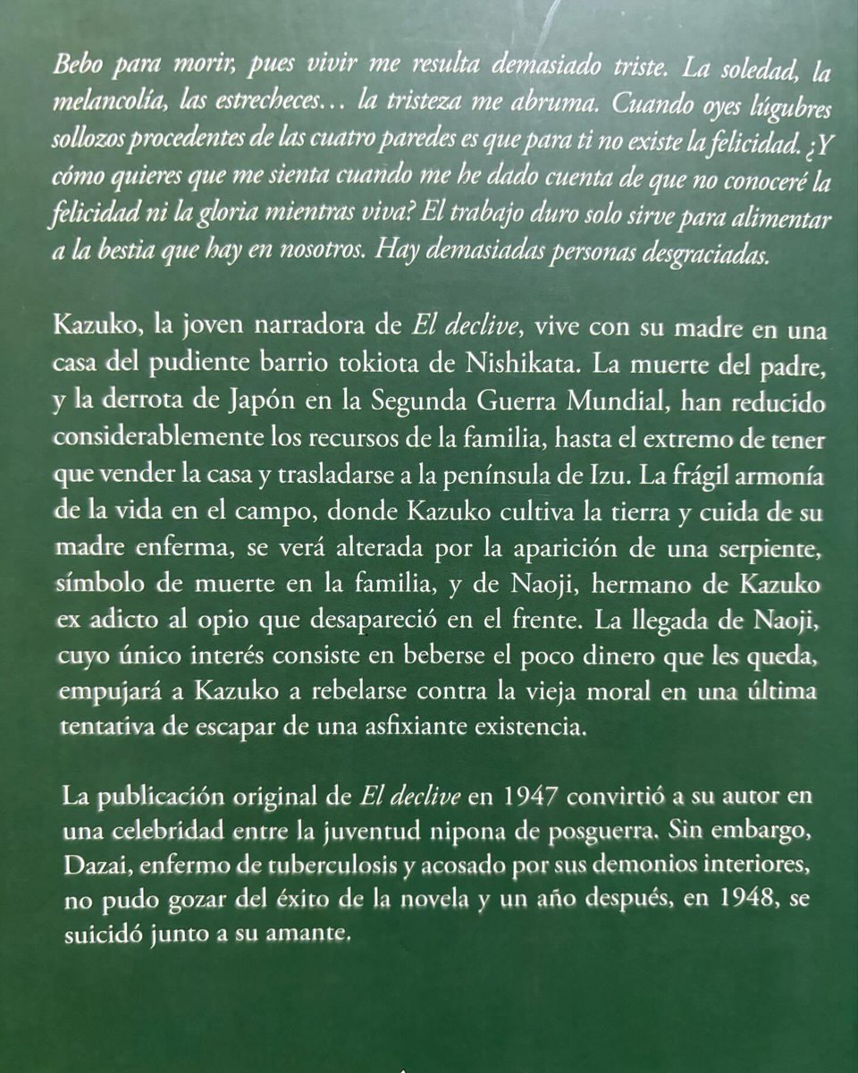 LibreriaCuarto's tweet photo. El declive. Osamu Dazai.
$450
#eldeclive #osamudazai #libros #libreríacdmx #libreríadecuarto https://t.co/5uNCfpyz7X