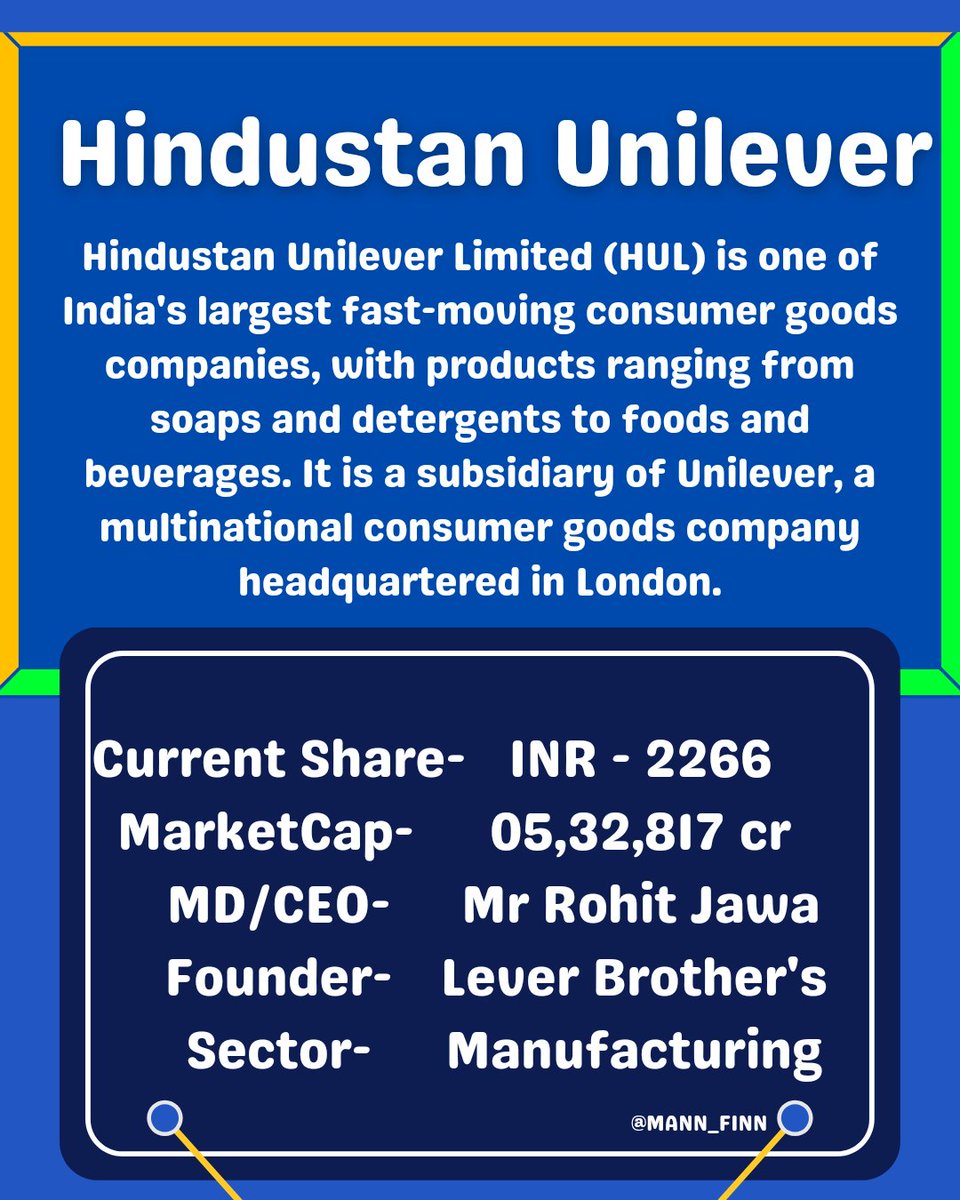 TOP 50 INDIAN COMPANY SERIES BY NIFTY50 INDIAN STOCK MARKET _ (NSE, BSE) 

💫 NUMBER 9 - Hindustan Unilever 

✨ Follow Us To Don't Miss An Update 

👀 EVEN WE DIDN'T CROSS 10 FOLLOWERS YET🫢

#HindustanUnilever #nifty50 #Sensex #NSE #Elecciones2024 
#ShareMarket #neet2024