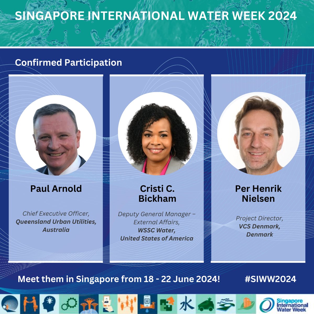 We are delighted to announce the confirmed participation of 3 more global leaders at #SIWW2024! See who else is coming: lnkd.in/g8vyyARG Register for SIWW2024 now! lnkd.in/gfhtXBCm