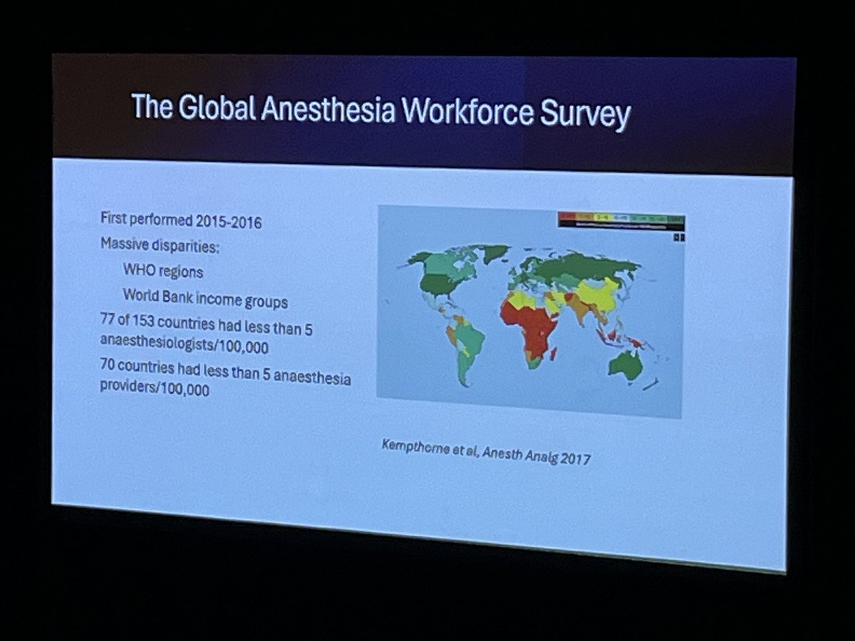 Dr Rob McDougall on challenges in global perioperative care. Grateful for colleagues like @YasminFinally1 who work with low income countries in training anaesthetists to meet population demand. Keen to do what you do! 
#ASM24BRIS
