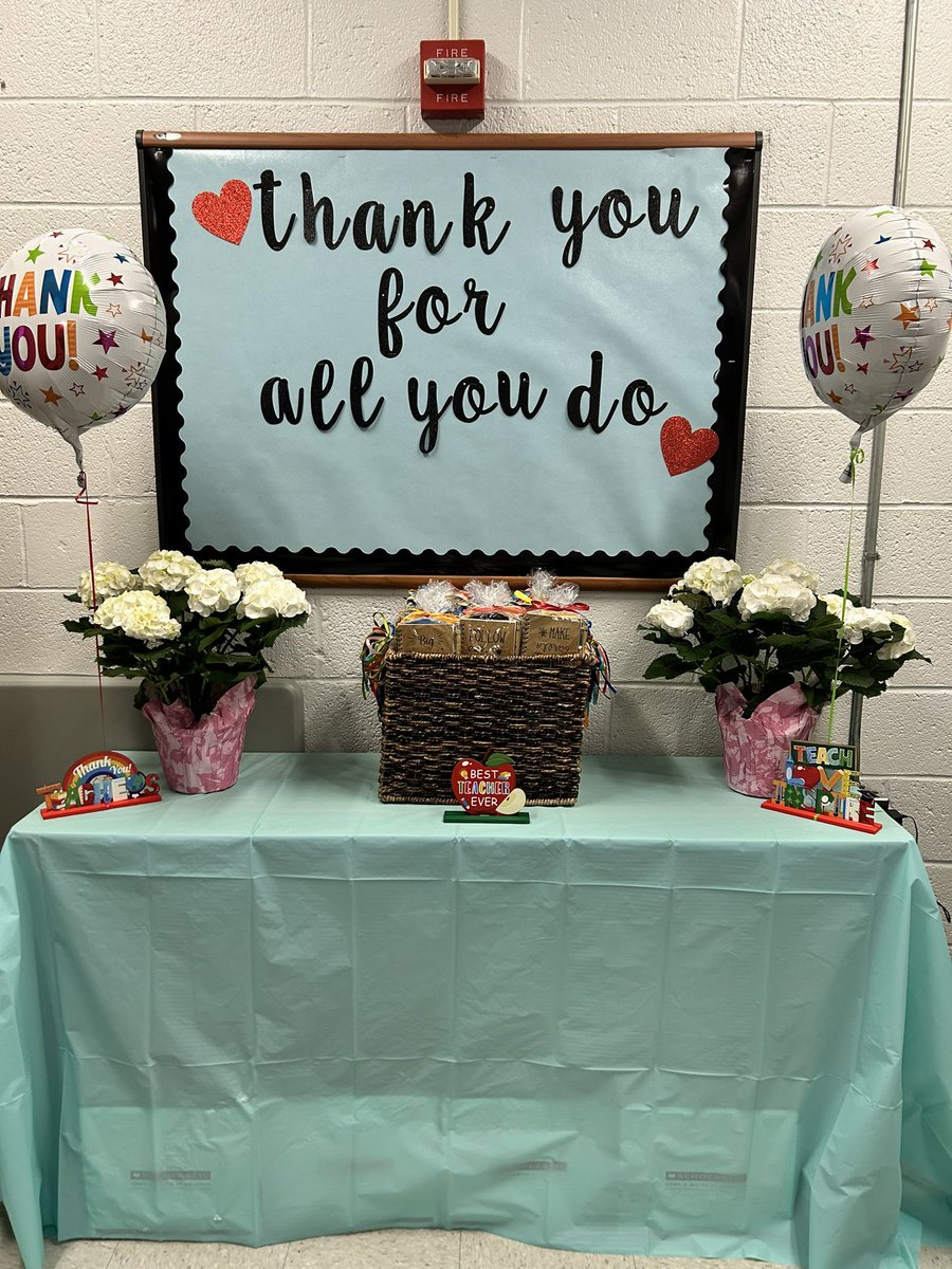 Sunday fun day! All set up and ready to appreciate the teachers at Pollard School! #TeacherAppreciateWeek #pollardschool #timberlane