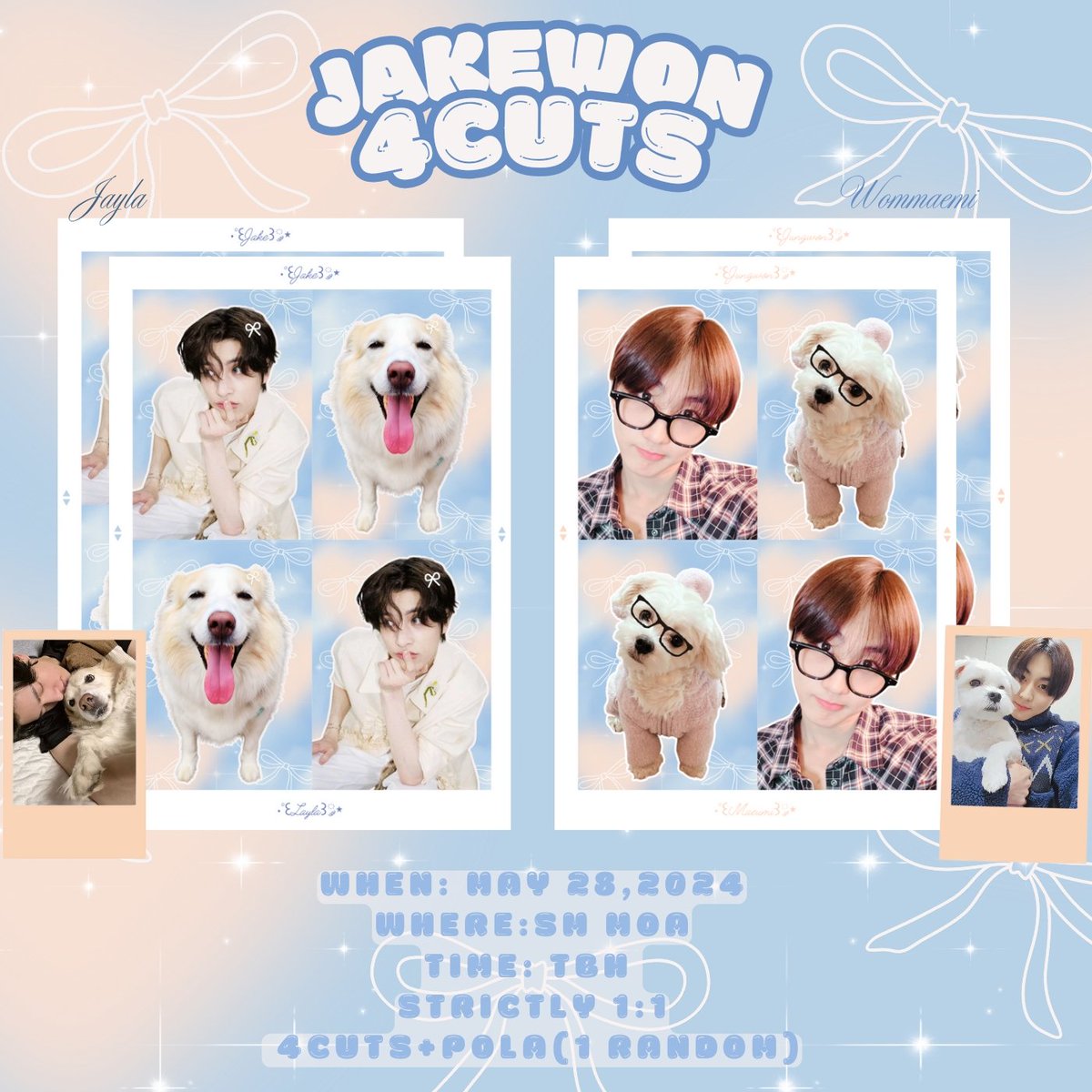 Enhypen x Bench Funmeet banner ( freebie ) 
 
૮ ＾ﻌ＾ა
🐾Jayla & Wonmaeumi 4Cuts freebie🐾
──
  𔓘 Like & RT 
 𔓘stricly 1:1 ( limited )
 𔓘Open for  trade on the d-day 
 𔓘 will be on koomi for the cse just approach me    

See you po~

 #ASweetExperienceWithBENCH