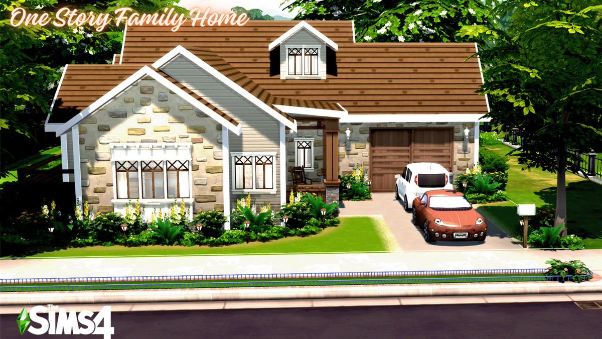 Simventure77's tweet image. Sims 4 One story Family home // NO CC 
Speedbuild available to watch on My youtube channel Simventure77