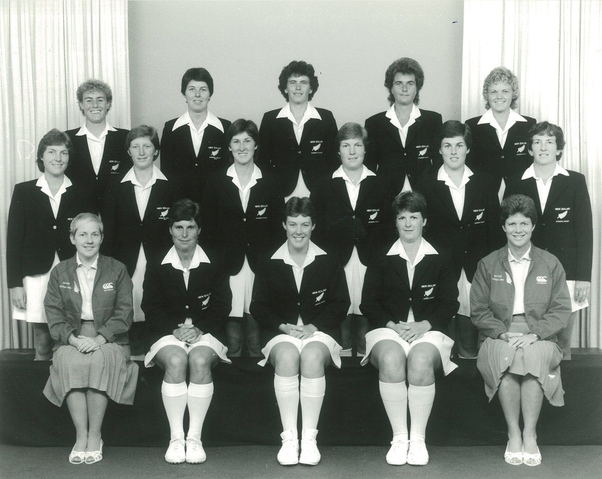 #BornToday: Former @WHITE_FERNS rep, Ingrid Jagersma (1959 - ).  Against India in 1985, she narrowly missed 50 in each innings, scoring 49 & 48.
New Zealand Women's team to Australia and India, 1985, Ingrid pictured middle of back row.