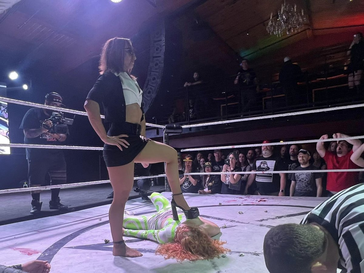 Chris Jung aka Rudo Rampage (@rudo_rampage) on Twitter photo Doctor <a href="/CVEvil_138/">Christina Von Eerie</a> with no respect, plants her heel on the chest of <a href="/darksheikftf/">DARK Sheik</a> #Hoodslam Doctor <a href="/CVEvil_138/">Christina Von Eerie</a> with no respect, plants her heel on the chest of <a href="/darksheikftf/">DARK Sheik</a> #Hoodslam