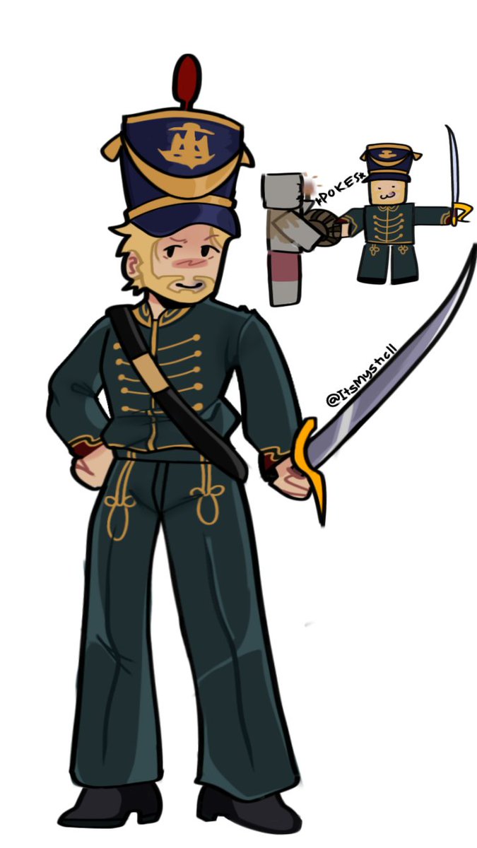 (Repost) my boyfriend's oc, Elias!!! 
#gutsandblackpowder #robloxart