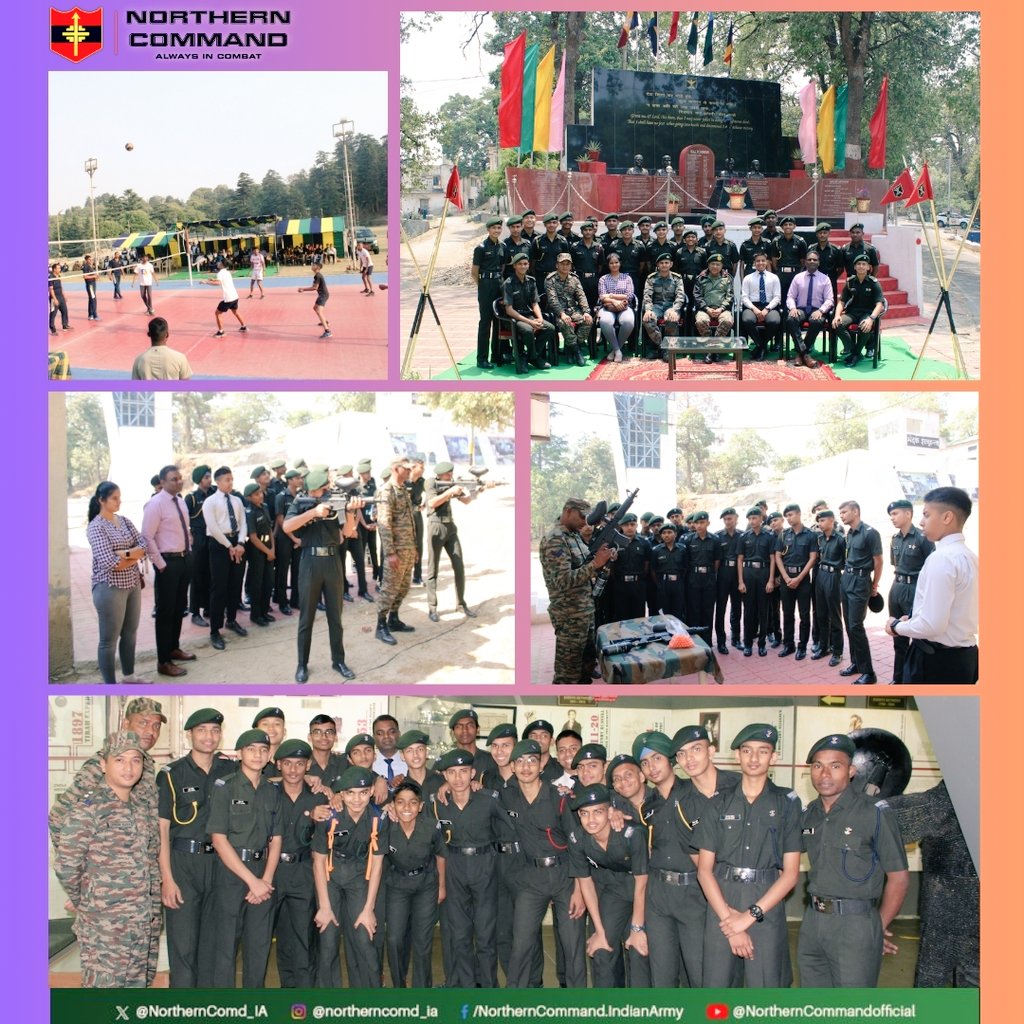 Cadets of Rashtriya Indian Military College, #Dehradun, visited #Chaubattia Military Station. The motivated cadets took part in various training & recreational activities and paid homage to our fallen heroes.
progressingJK#NashaMuktJK #VeeronKiBhoomi #BadltaJK #Agnipath #Agniveer