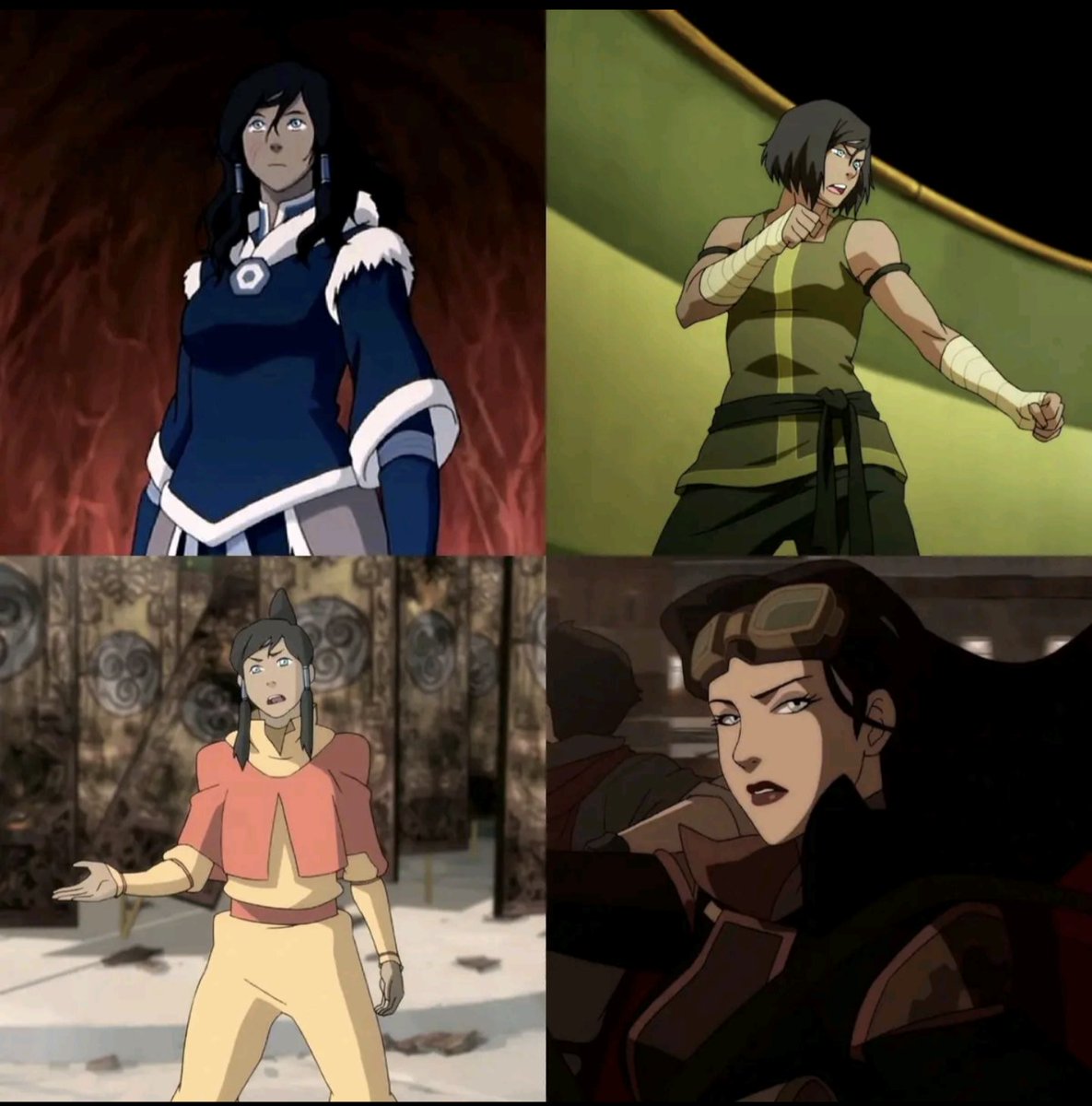 Rewatching ALoK, and it's funny. Korra seemed to get a new top from every nation throughout the series.