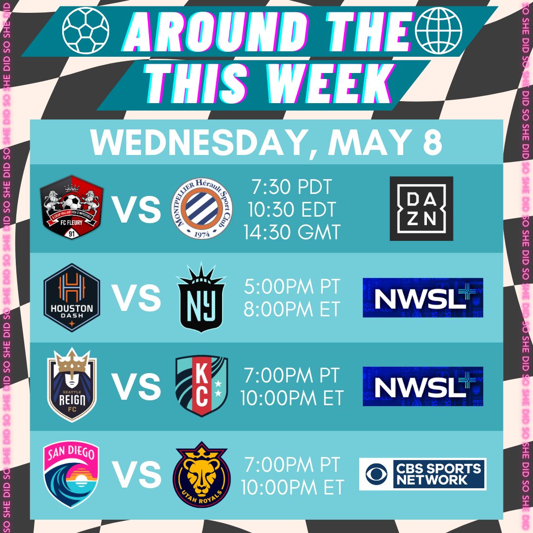 🧘🏻‍♀️Here's a lil something to calm your Sunday scaries - the footy ain't stoppin'. Comin' up check out @DFB_Frauen, @LigaBBVAFemenil replays, @D1Arkema, & midweek @NWSL action!

🏳️‍⚧️🏳️‍🌈🇩🇪🇲🇽🇫🇷🇺🇸🍉

*These are delayed broadcasts of matches over the weekend

#everyonewatcheswomenssports