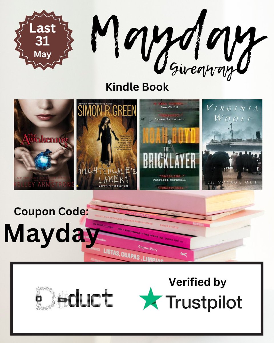 This month Giveaway!  
May Day! 
Free 4 kindle books 
Coupon Code: Mayday 
Valid until: 31st May 2024 
Link>> bekerjadirumah.com/mayday-giveawa…

#kindlebook #kindle #booktwt #giveaway #dduct #dductstore