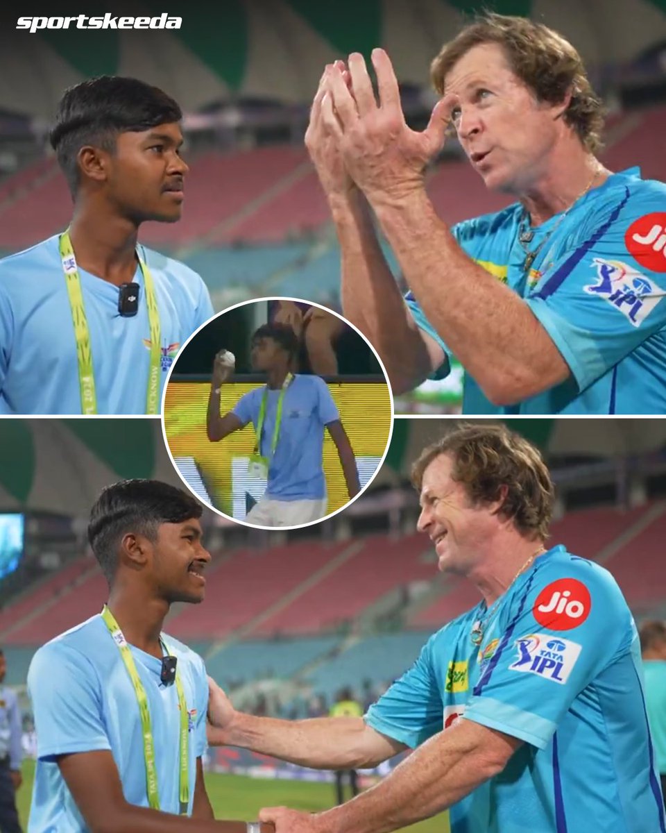 Jonty Rhodes interviewed the ball-boy, Atharw who took a fine catch during yesterday's match. 😍

A lovely gesture by Jonty Rhodes! 💙

📷: IPL 

#IPL2024 #CricketTwitter