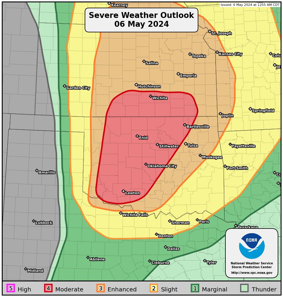 1:15am CDT #SPC Public Severe Weather Outlook #PWO concerning #kswx #okwx spc.noaa.gov/products/outlo…