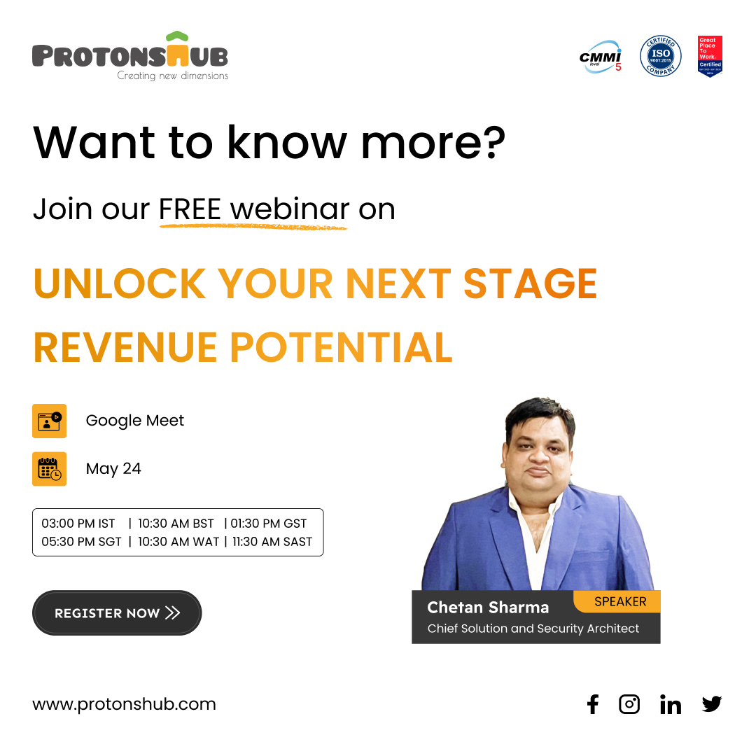 Don't miss this opportunity to🔓unlock your next stage of📈💰revenue potential.

Register now: bit.ly/4dALJnF and be part of this exclusive webinar on May 24th at 3:00 PM IST

#UnlockPotential #RevenueGrowth #WebinarAlert #ExclusiveEvent #OpportunityKnock #BusinessGrowth