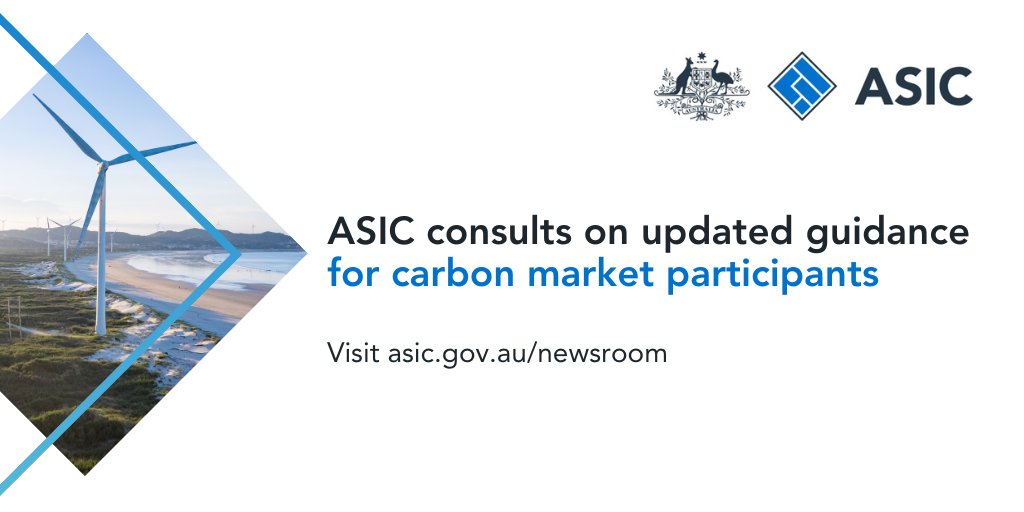 We are consulting on proposed updates to our regulatory guidance for #carbon market participants to address legislative reforms and regulatory changes since we last issued guidance – particularly Australian Carbon Credit Units (#ACCU) asic.gov.au/about-asic/new…