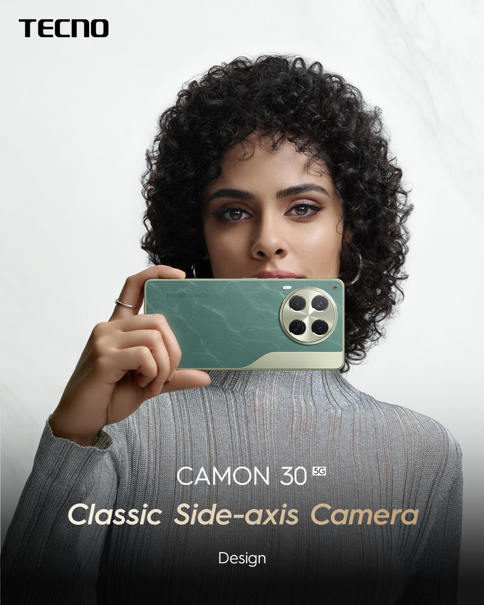 📸 Up your photography game with the #CAMON305G's Side-axis Camera Design! 🚀 Infused with the soul of a classic rangefinder camera, it's a must-have for any photography enthusiast. #PortraitMaster #CAMON30Series