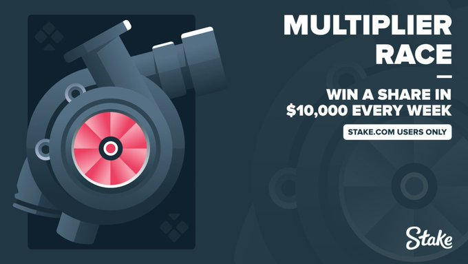 Get set for the Multiplier race! 🏁 On four selected games every week, simply hit one of the biggest multipliers for the week and you'll earn a share of $10,000 🤑 🔗: bit.ly/3wRZ5uN