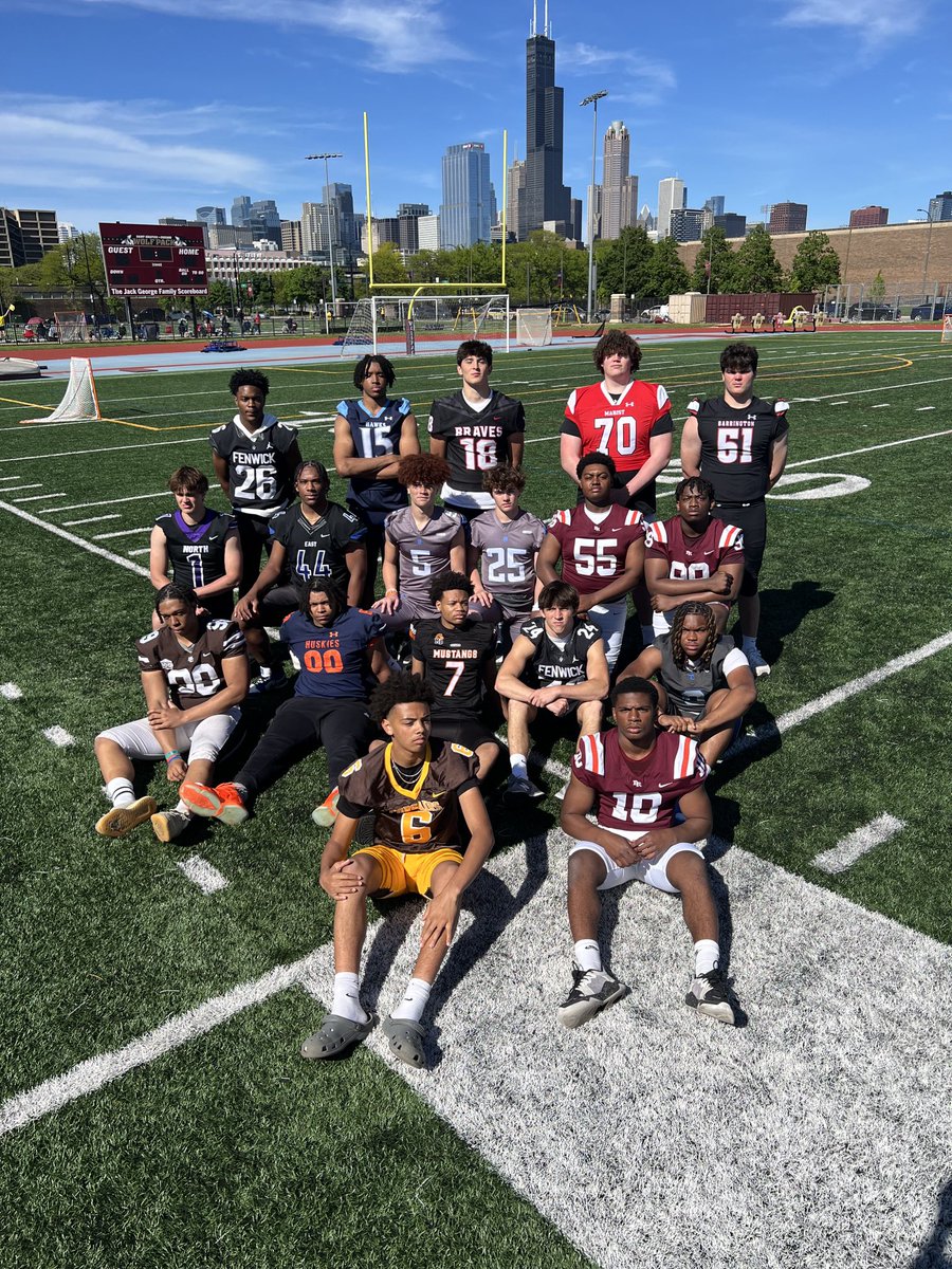Here is 18 of the top 20 underclassmen from the Chicago area and suburbs for 2026 and 2027. Players with superior talent and among them some very impressive defensive lineman. The players gathered at Saint Ignatius HS with the beautiful Chicago skyline in the background.