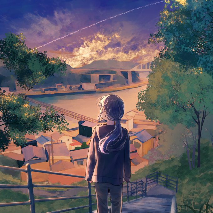 「1girl sunset」 illustration images(Latest)