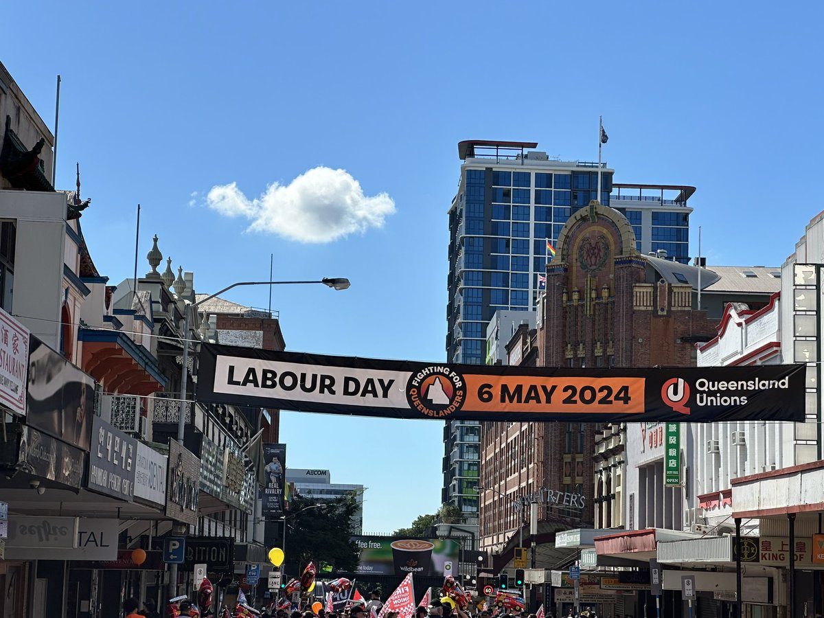 Proud to be celebrating Labour Today with the @theamwu & @IEUQNT & @QLDLabor and all the other mighty Queensland unions. Organised labour is the hope of the world.