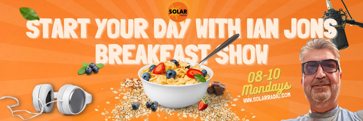 It's a Bank Holiday BUT Breakfast goes on.
Join me Ian Jons LIVE from @solarradio for Monday Breakfast. It may be a Bank Holiday but there will be a new 'Song of The Week' & 'Wordy Word' & The Coffee Break sponsored by Brian Curry VW Van Centre MK.
I look forward to your company.