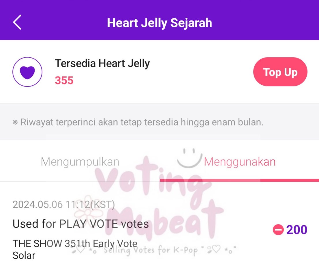 The Winner Of 'SBS M THE SHOW 351th Early Vote' Giveaway 🏆 200 heart jellies votes have been casted for ‘#SOLAR – But I’ Congrats and thank you everyone who participated 🥰 #NatsProofGA🇮🇩