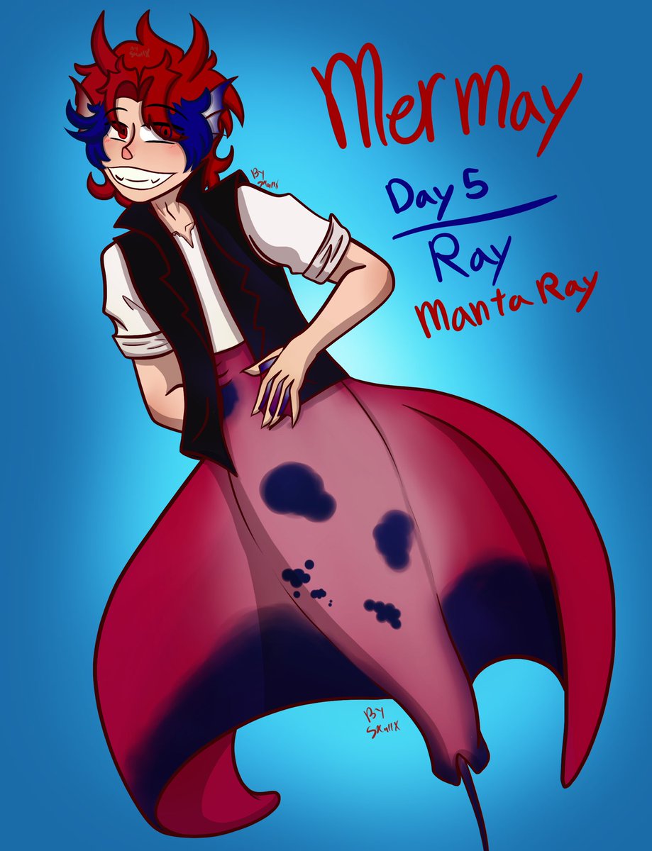 Mermay day 5!
Ray as a mantaRay
Get it?
Because his name is..
Because his name is Ray
It’s really funny
I swear
Anyways
Fun fact:
Manta rays have unique spot patterns that are as unique as fingerprints are to humans