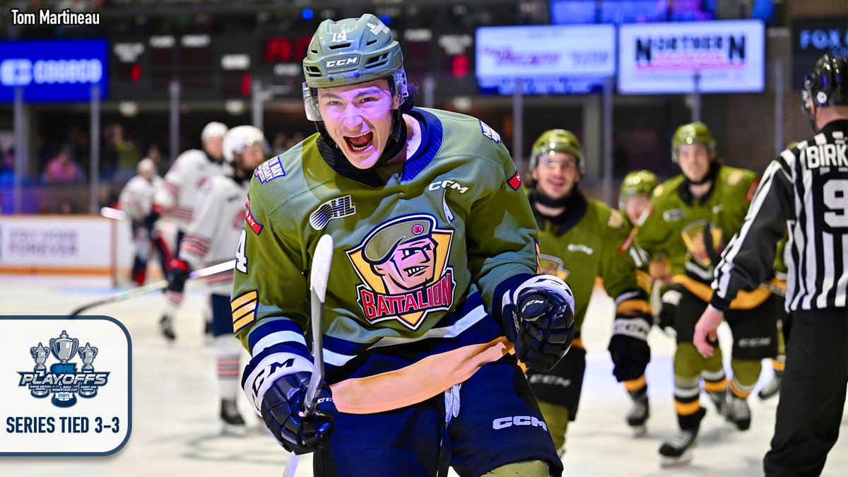 The @OHLBattalion blitzed Oshawa for eight goals on Sunday at the Gardens, returning to Game 7 of the East Final for a second straight year as they look to battle all the way back from a 3-0 deficit.

RECAP & HIGHLIGHTS 📰🎥: tinyurl.com/5efdhex8

#OHLPlayoffs | #OSHvsNB