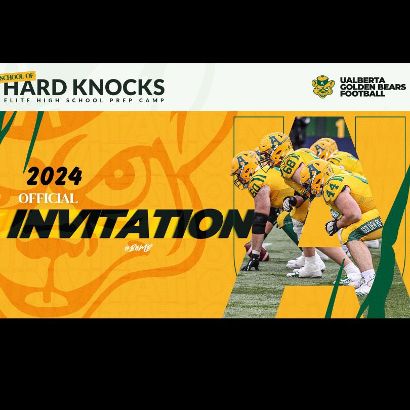 Thank you for the invitation to the ualberta hard knocks camp @UACoachMorris‼️ looking forward to compete against some of the best in Canada.@RecruitReady