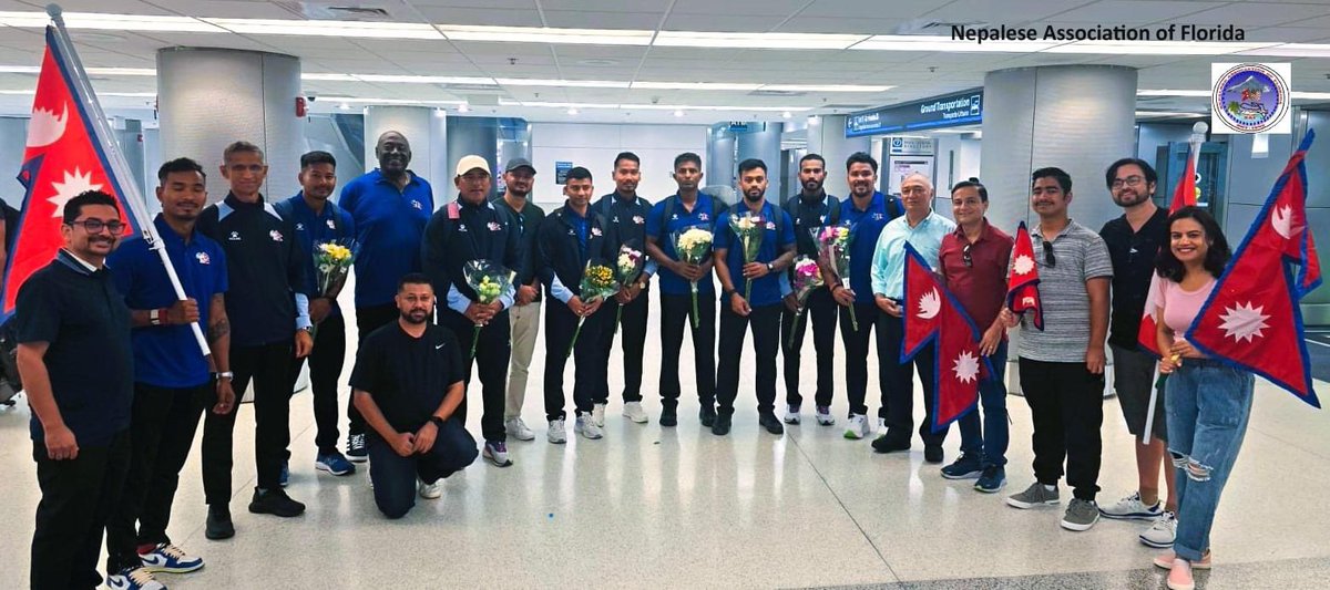 🇳🇵Touchdown in the USA! 🇺🇸🏏 

The Nepalese Association of Florida warmly welcomes the #Rhinos as half of the team arrives. Let the cricket fever begin ⚡️

#WorldCupYear2024 | #T20WorldCup | #OutOfThisWorld